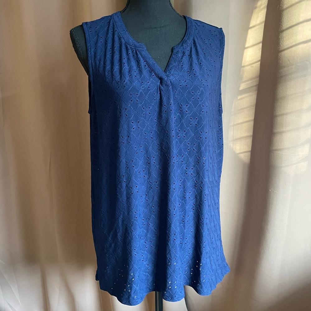 Bit & Bridle Navy Blue Sleeveless Top sz Large